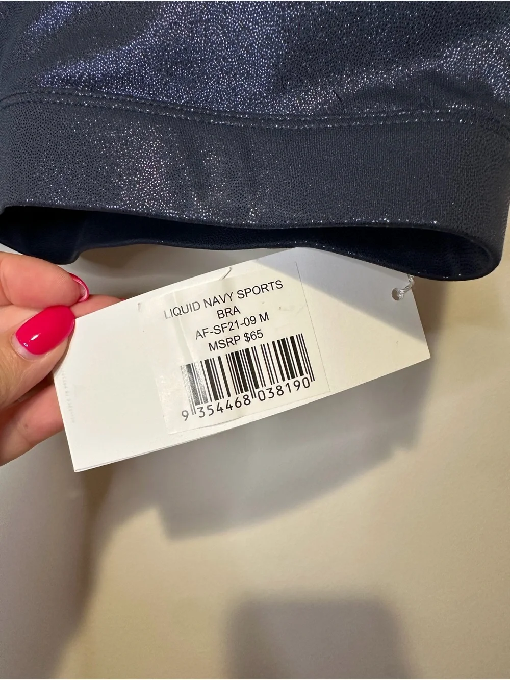 NWT all remix x anthropologie liquid navy sports bra size medium